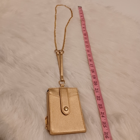 Crossbody Gold Card and Cash Holder "Wristlet" Badge Necklace Wallet ID Purse - Picture 5 of 13